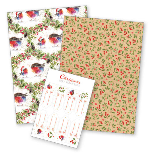 Fluffy Robin & Berries Wrap - Christmas 2023