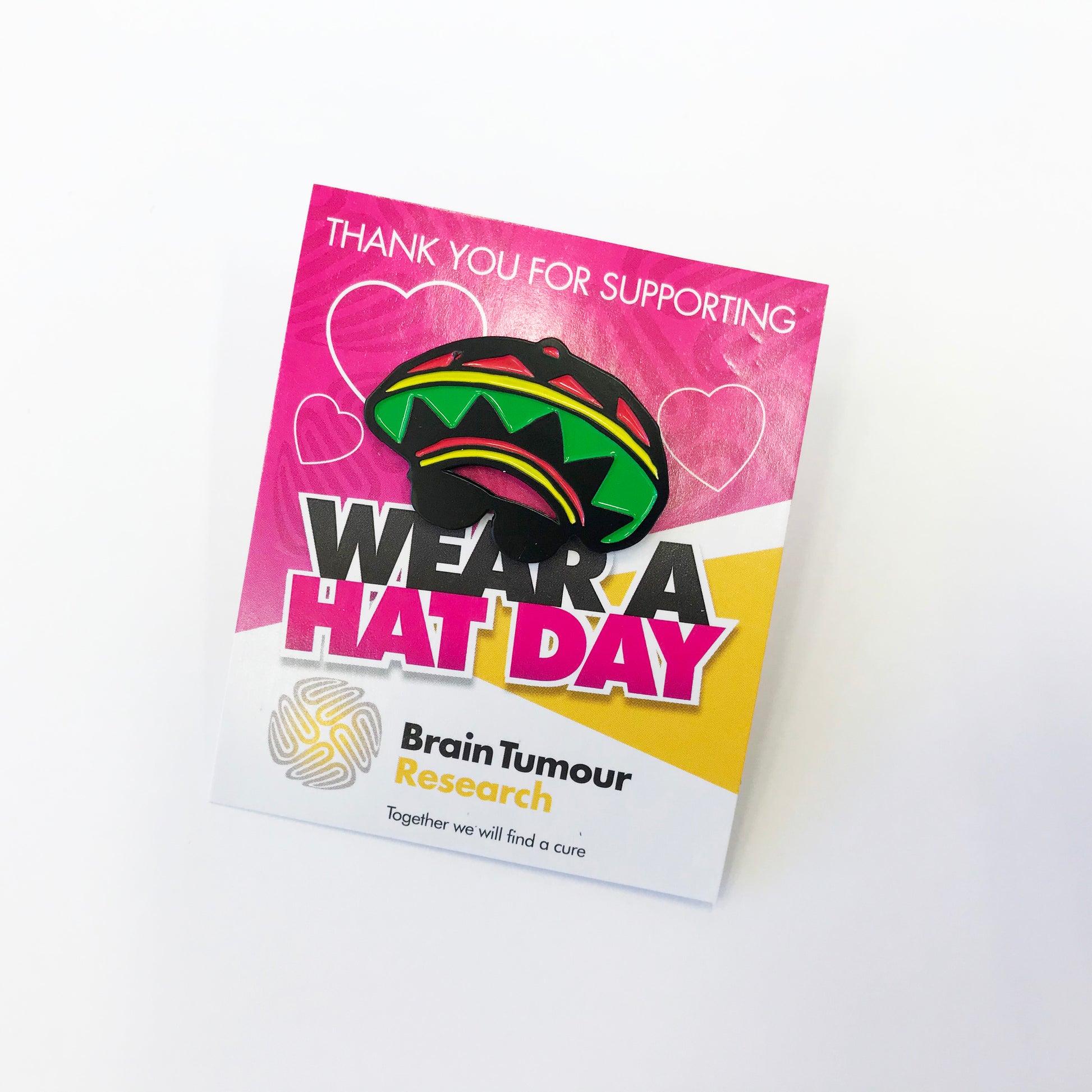 Rasta Pin Badge | Wear A Hat Day | Brain Tumour Research